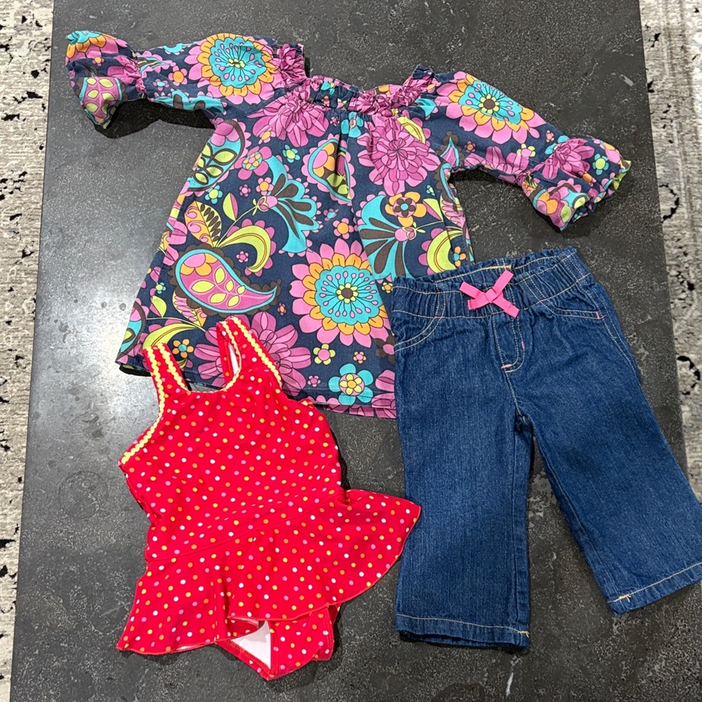 Lydia Jane Dress with Retro Swimsuit and Jeans Fits 12 mos